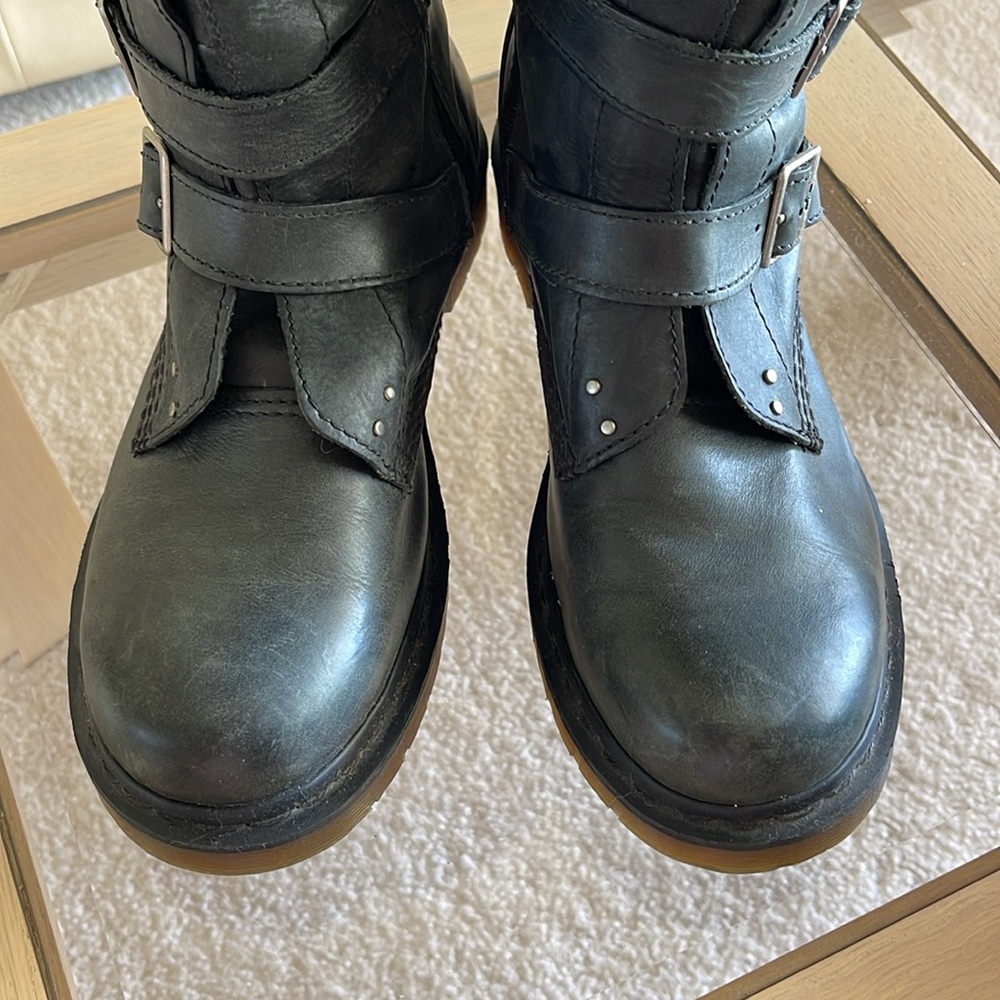Dr. Martens Docs Phina Tall Buckle Leather Combat Boots EUC sz 10 Rare - Picture 4 of 16